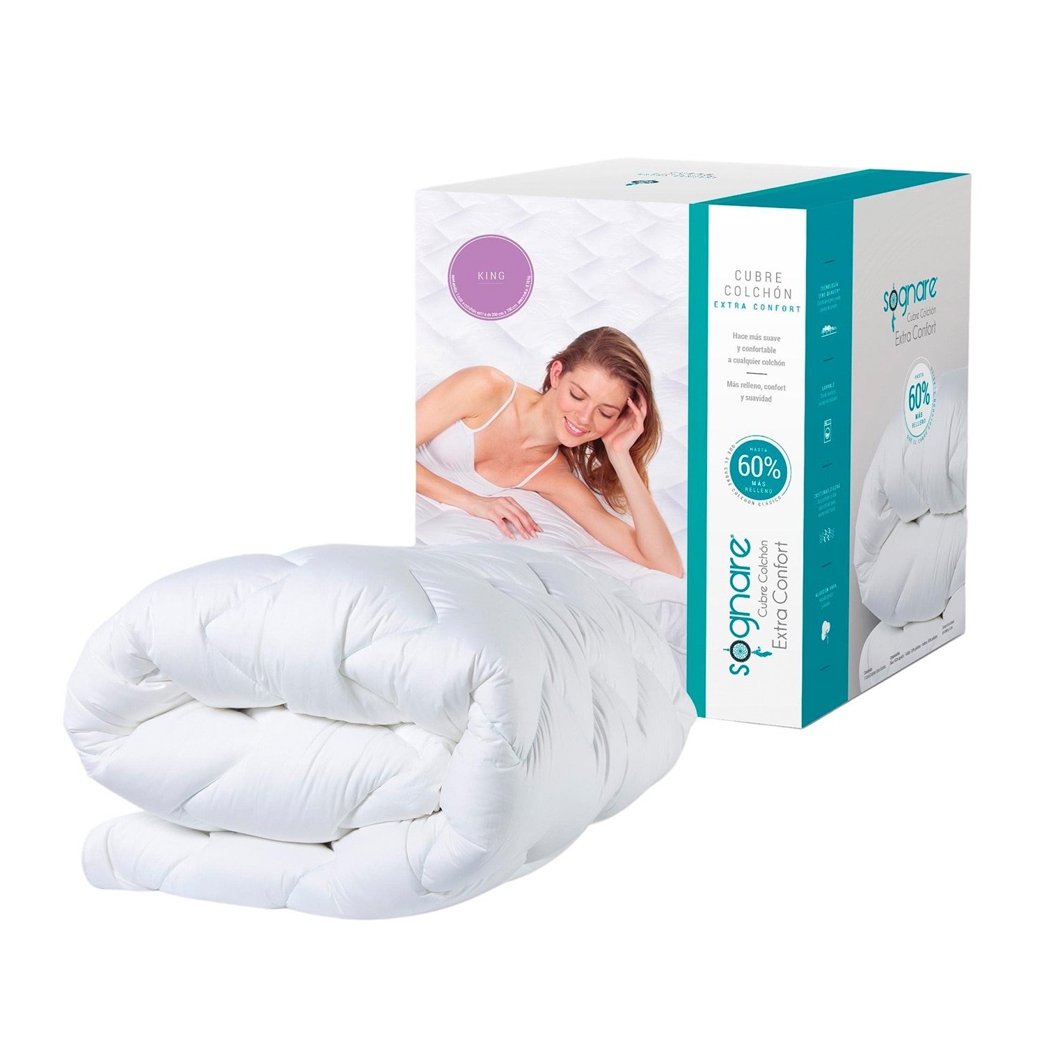 Cubre Colchón Extra Confort King Size Sognare