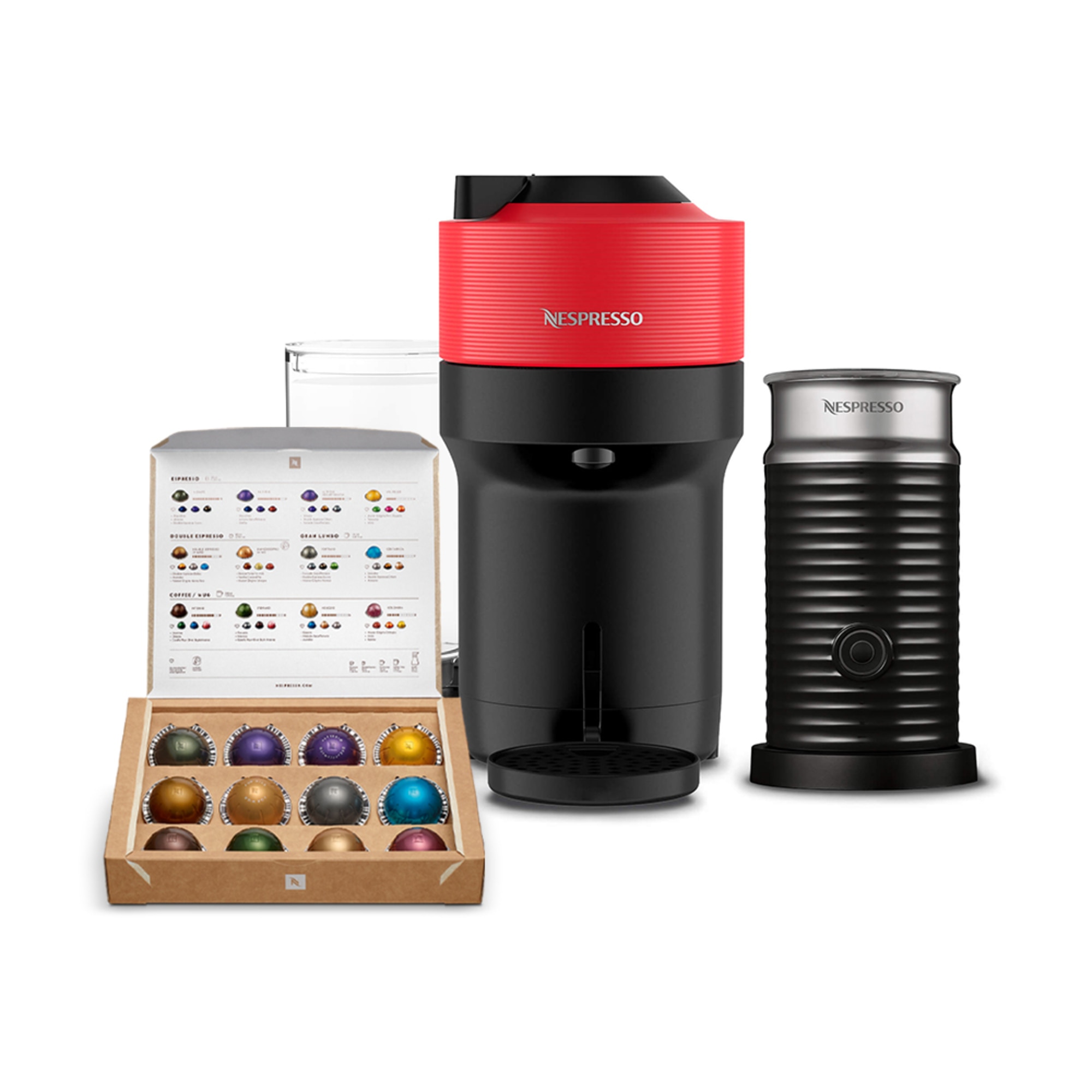 Cafetera Nespresso Combo Vertuo Pop Red