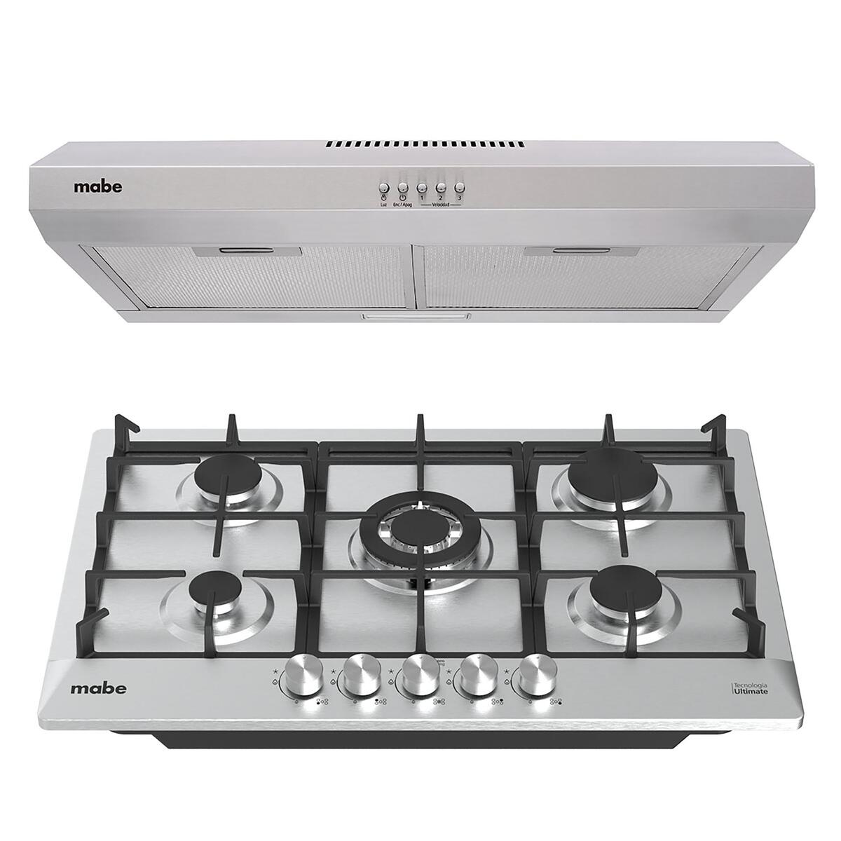 Combo Mabe Parrilla y Campana 76Cm Pm76 50Cm 7640