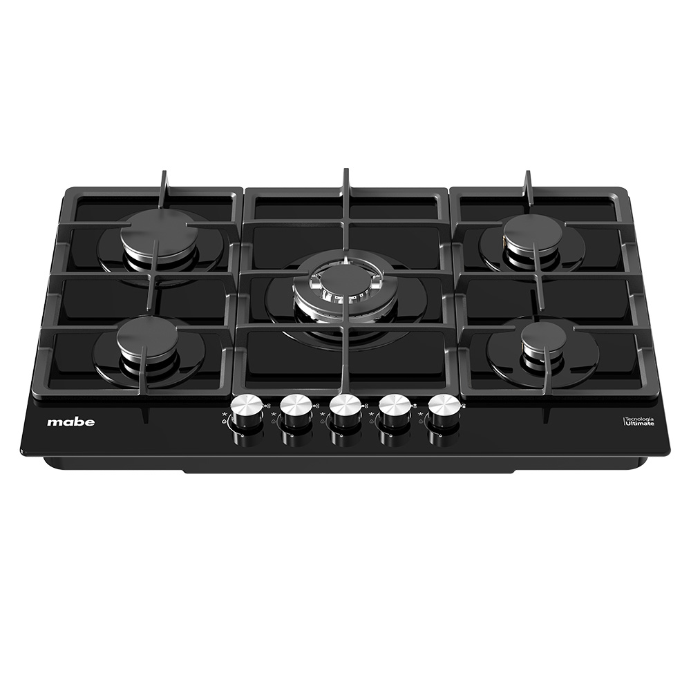 Parrilla Mabe 76Cm Vidrio Negro Pm7655Gpv0